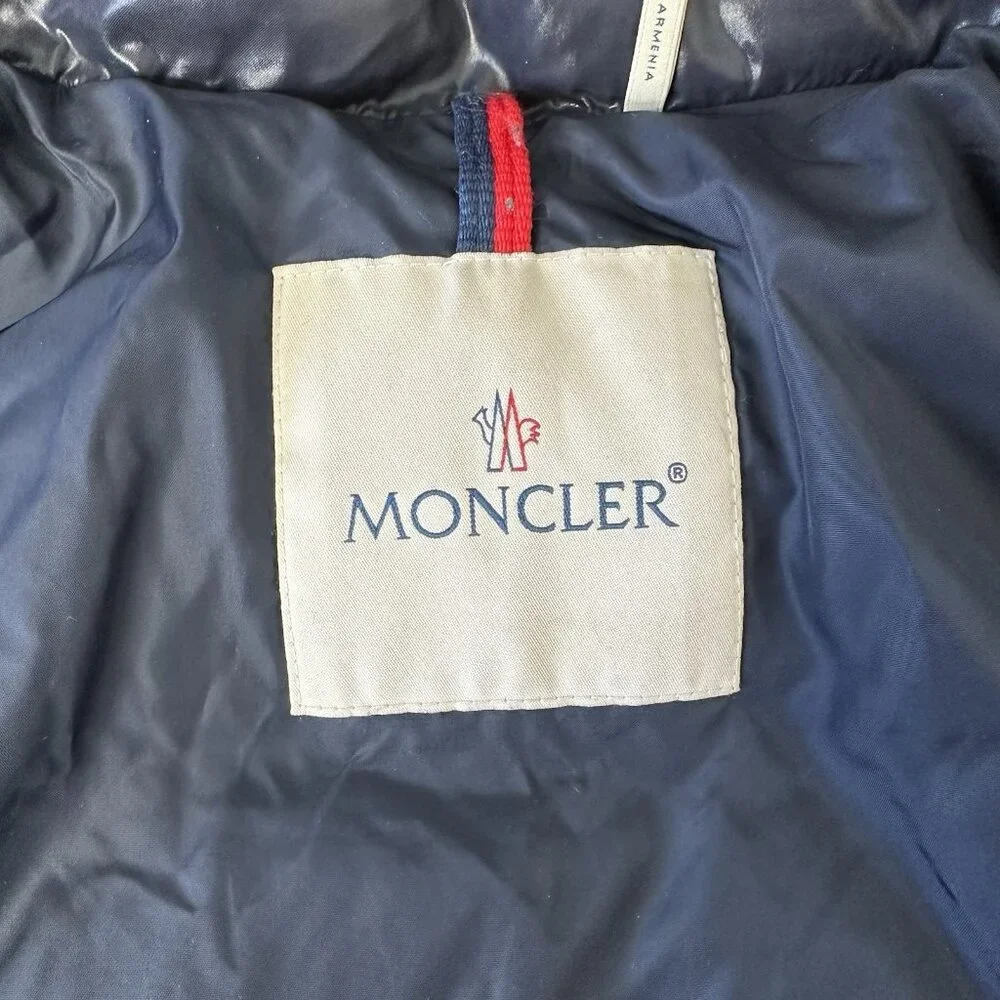 Moncler K2 Hooded Down Jacket Fox‎ Fur Trim Navy Size 6 to 9 months Baby
